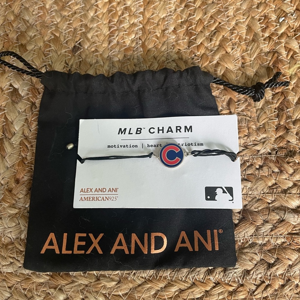 Alex and Ani - Chicago Cubs pull cord adjustable charm bracelet. NWT